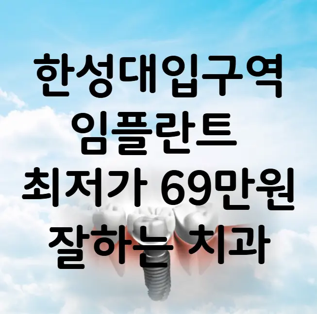 한성대입구역 임플란트 가격 비용